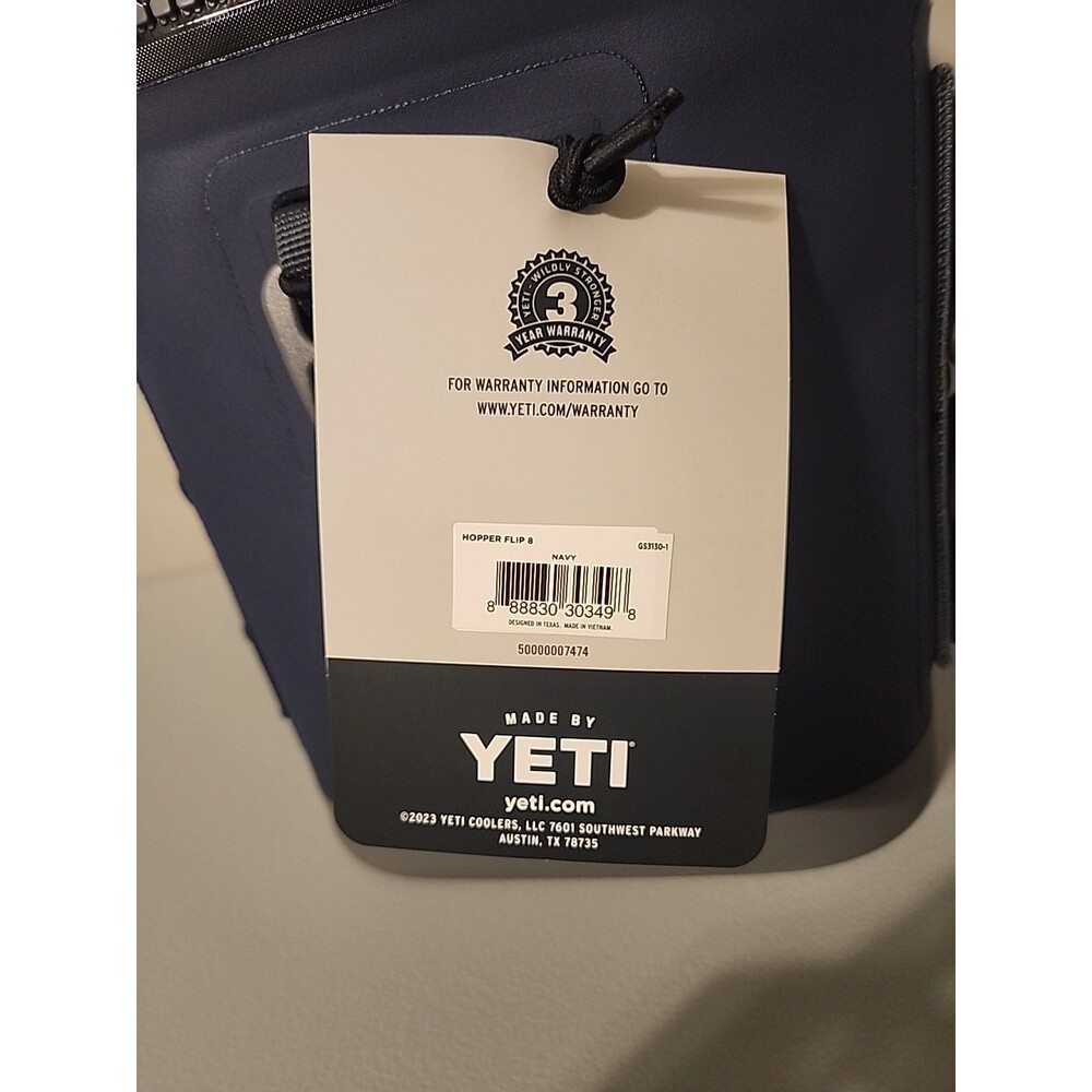 NWT Yeti Hopper Flip 8 Cutwater Portable Soft Small Cooler Navy Blue Grey - Picture 4 of 15